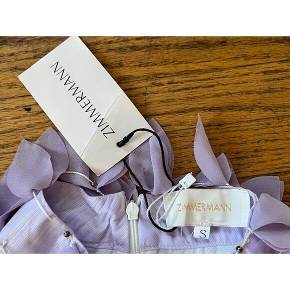 Floral Botanica High Neck Chiffon Mini Dress    Women's Size Small - Picture 4 of 8